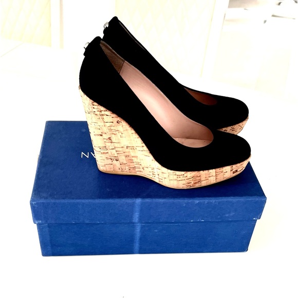 Stuart Weitzman Corkswoon Suede Wedge Size 6 - Picture 9 of 16
